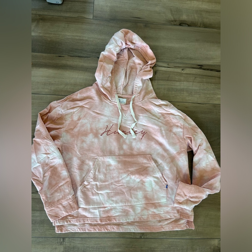 Hurley Womens Sweatshirt Small Pink Tie Dye